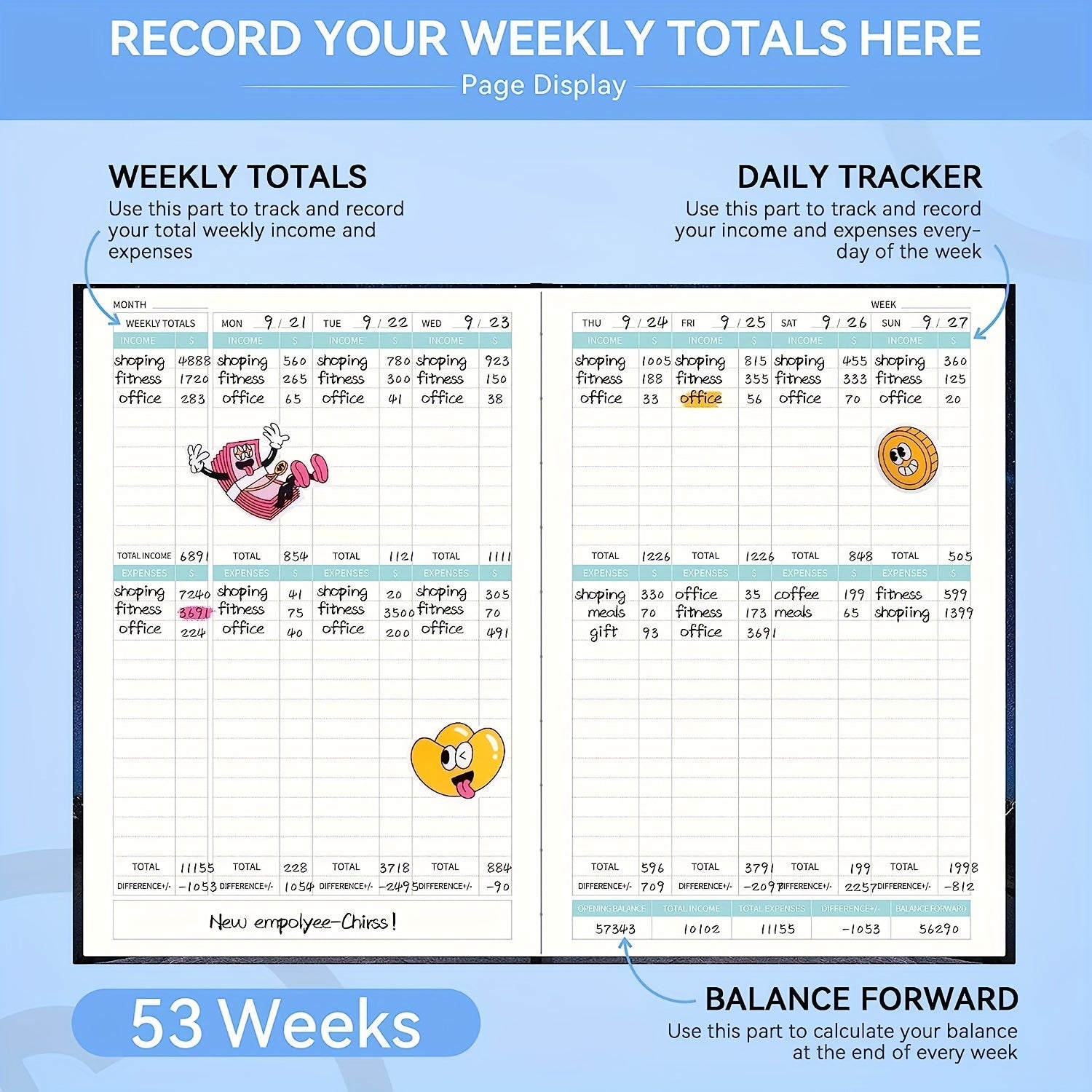 Income & Expense Tracker Hardcover Ledger Book for Small Business