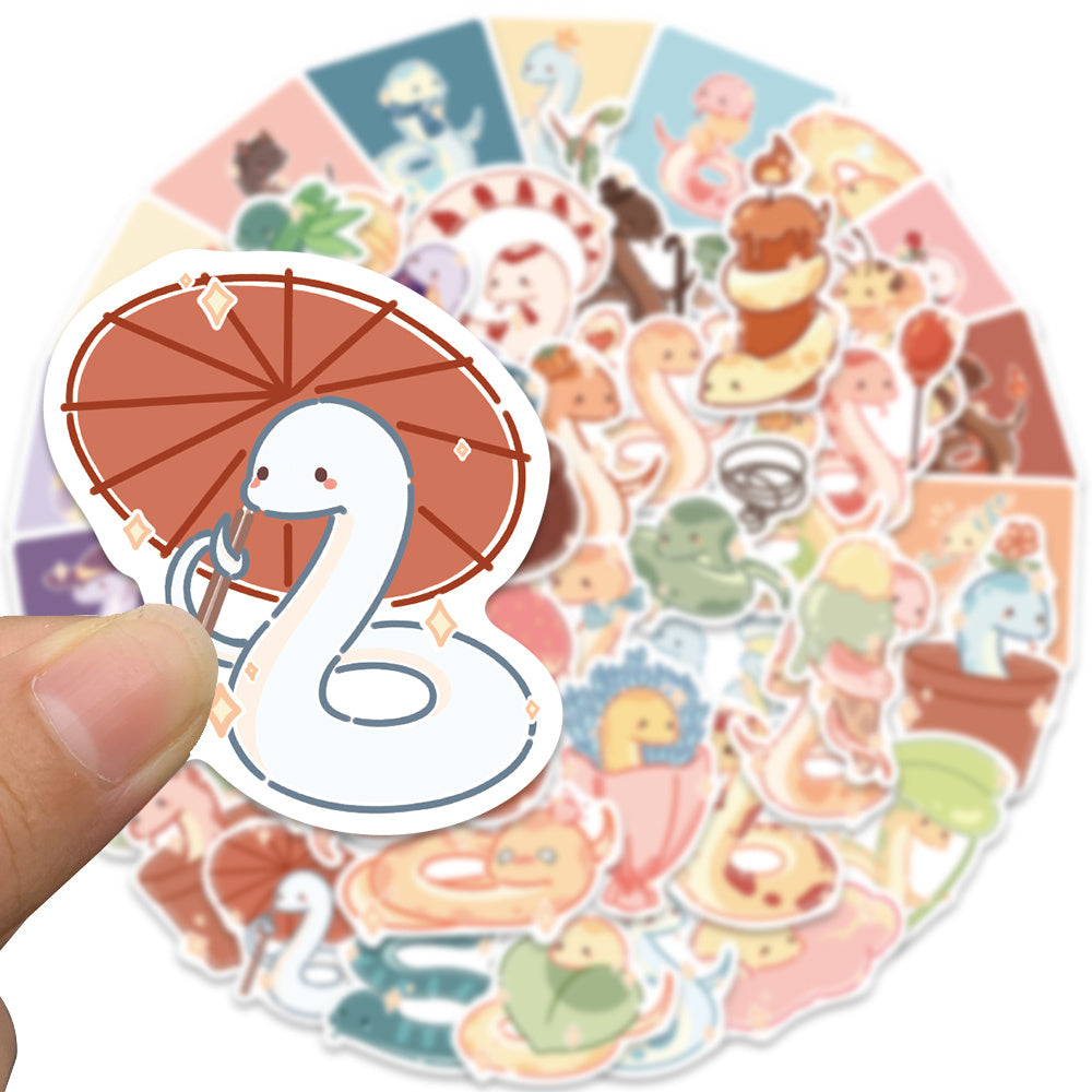 50pcs Snake Waterproof Stickers for Water Bottle Laptop
