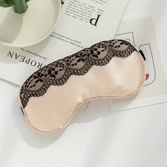 Soft Silk Eye Mask Lace Edge Shading Ice Compress Travel Rest