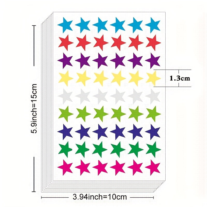 540pcs Foil Metallic Star Stickers - Reward for Home, School