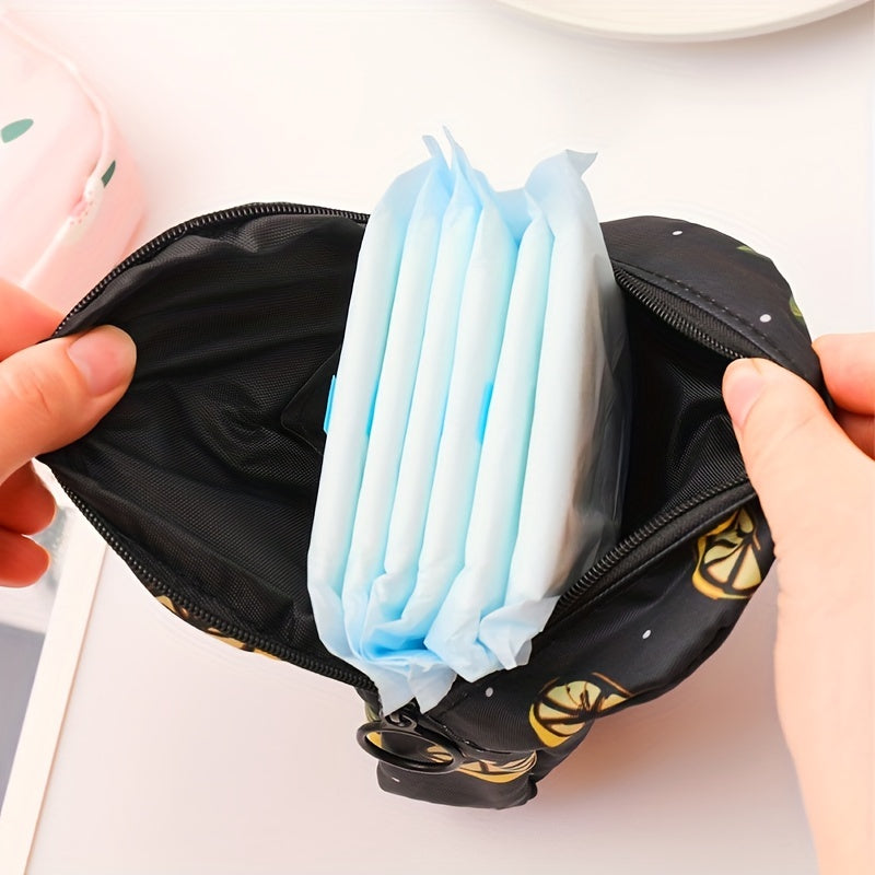 Cartoon Pattern Storage Bag Sanitary Napkin Zipper Pouch