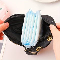 Cartoon Pattern Storage Bag Sanitary Napkin Zipper Pouch