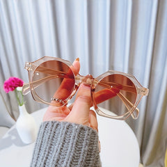 Large Round Sunglasses Gradient UV Protection Eyewear