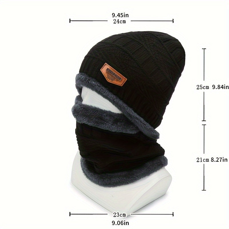 Winter Fishing Hat And Scarf Set Ear Protection Knitted Hat