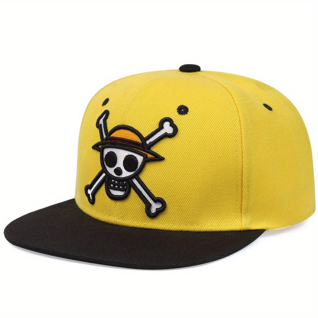 Men's Adjustable Embroidered Flat Brim Hat Baseball Cap Snapback Cap For Men