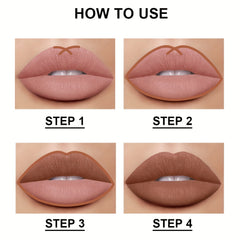 Lip & Eyeliner Pencil Set 2 Colors Matte Waterproof Lip Tint