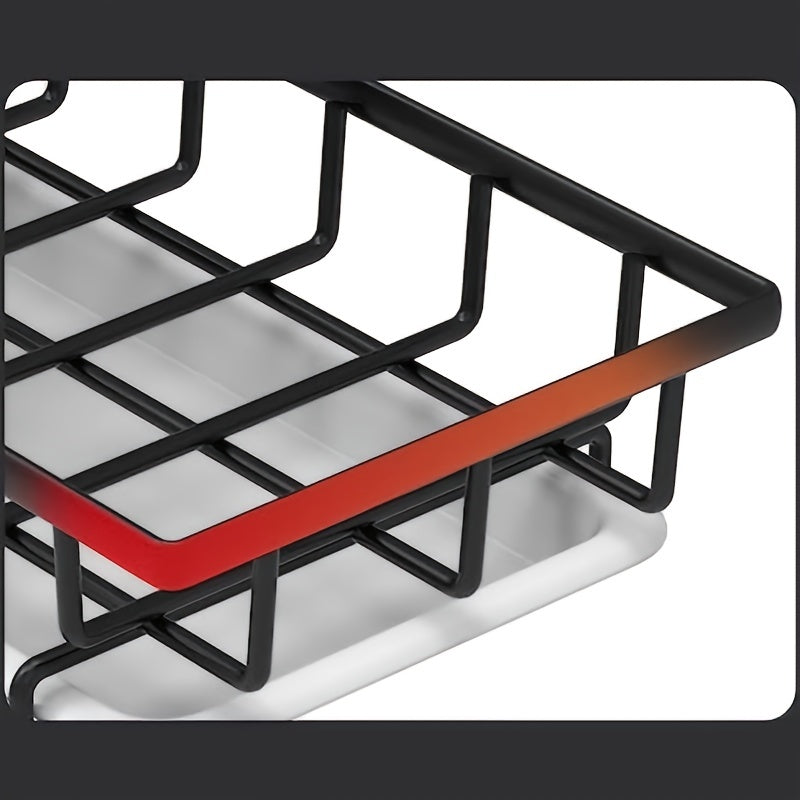 Metal Sink Caddy Kitchen Organizer with Drain Tray