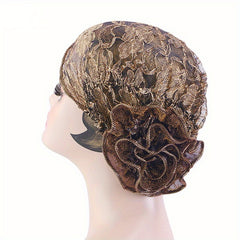 Floral Lace Turban Hat Vintage Breathable Chemo Head Wrap Women