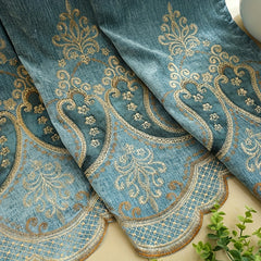 European Embroidered Curtains with Window Yarn - 1pc