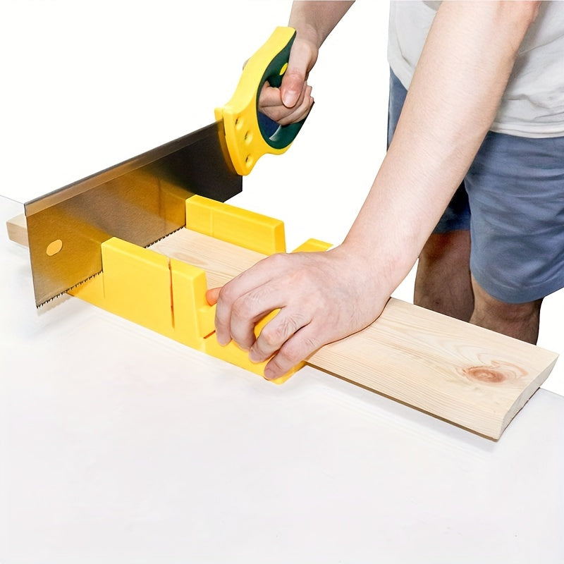 Wood Cutting Miter Saw Box 22.5 45 90 Degree Yellow