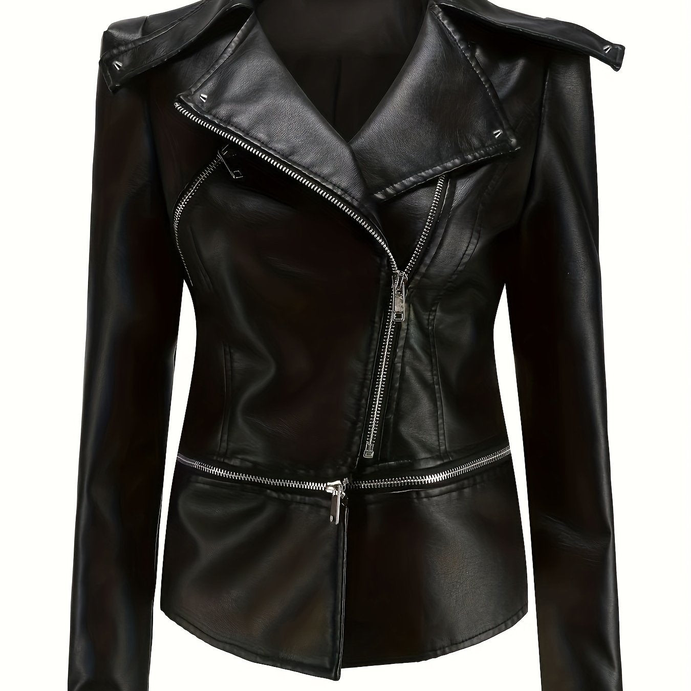 Zip Up Jacket Long Sleeve Lapel Neck Women's Clothing