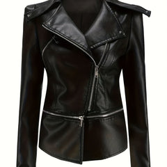 Zip Up Jacket Long Sleeve Lapel Neck Women's Clothing