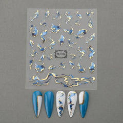 Golden Foil Nail Art Stickers Fantasy Theme Self Adhesive Glossy Finish