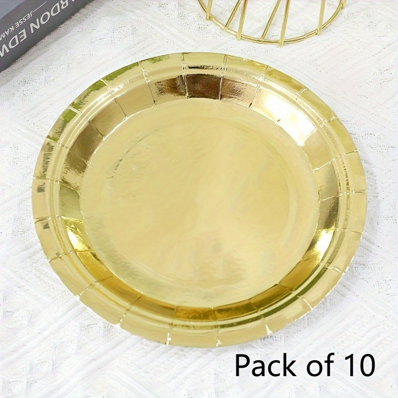 10pcs Disposable Paper Plates Birthday Party Tableware