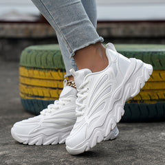 Solid Breathable Comfortable Heighten Chunky Sneakers for Women