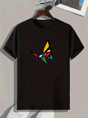 Butterfly Print Men's Graphic T-shirt for Summer