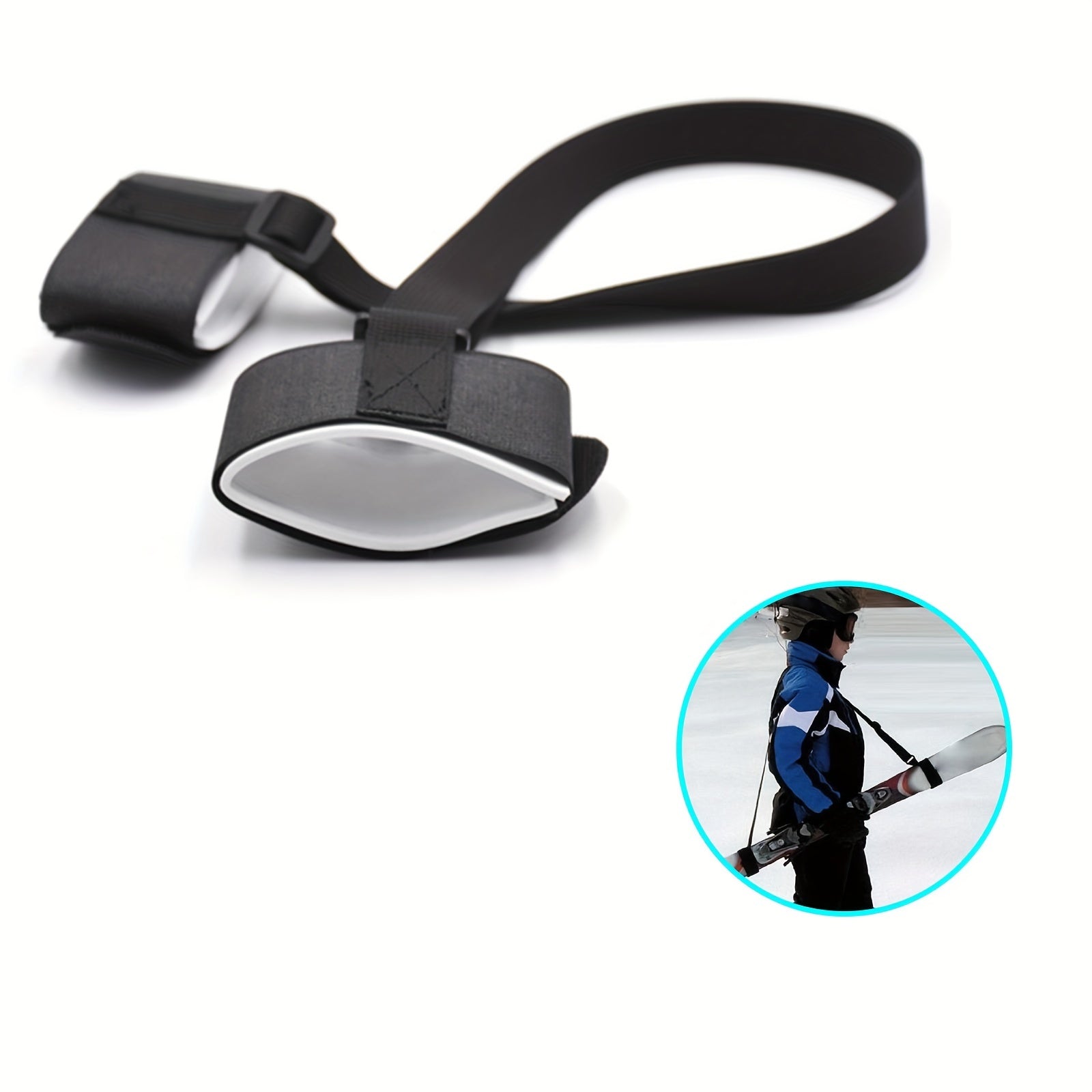 Adjustable Ski Carrier Straps and Backpack Belts with Kids Ski Pole Accessories