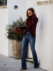 Ombre Button Fly High Rise Flared Leg Jeans