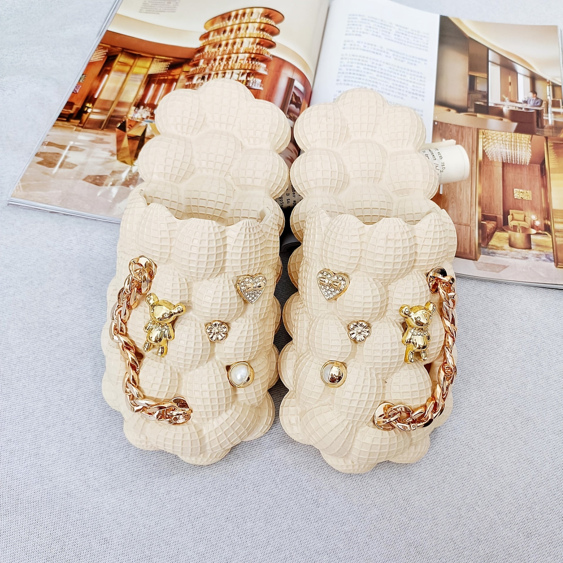 10pcs Golden Shoe Accessories Set