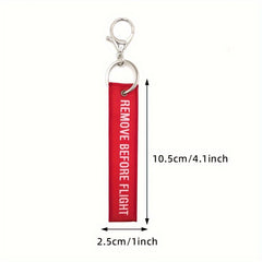 Letter Embroidery Woven Label Key Chain Pendant Backpack Hanging Key Chain