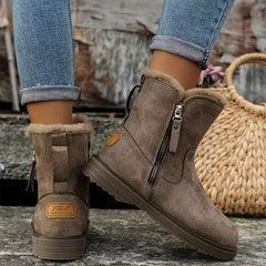 Women's Warm Winter Snow Boots Faux Fur Zipper Side Snow Boot