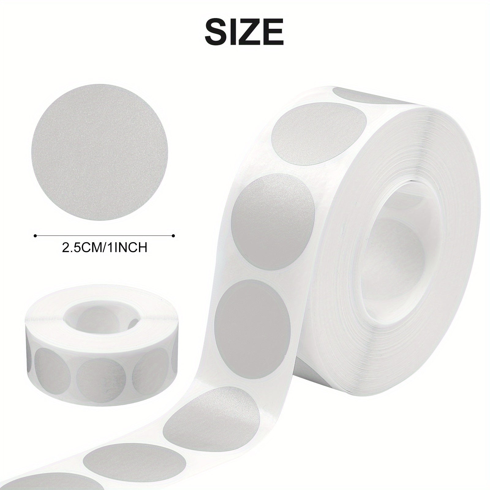 300pcs Round Scratch Label Stickers Self Adhesive Silvery