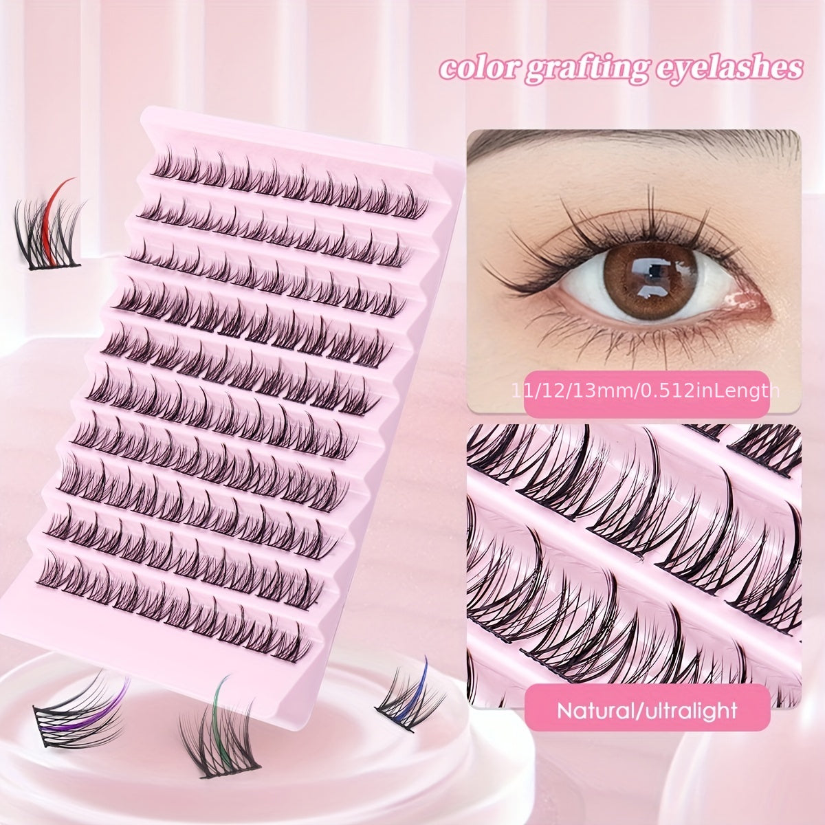 Colored Segmented False Eyelashes for Daily and Special Occasions