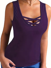 Crisscross Front Tank Top Set