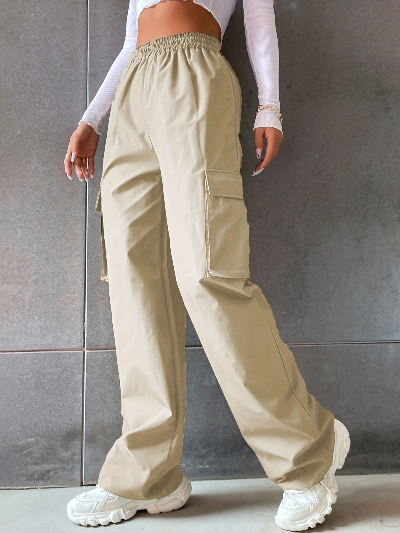 Cargo Pants Wide Leg Stirred Waist Spring Summer Women's Clothing
