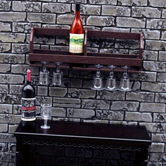 Dollhouse Wine Rack & Cup Holder - Hanging Wine Cabinet