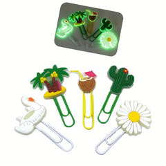 Colorful Flower PVC Paper Clip Bookmarks for Students