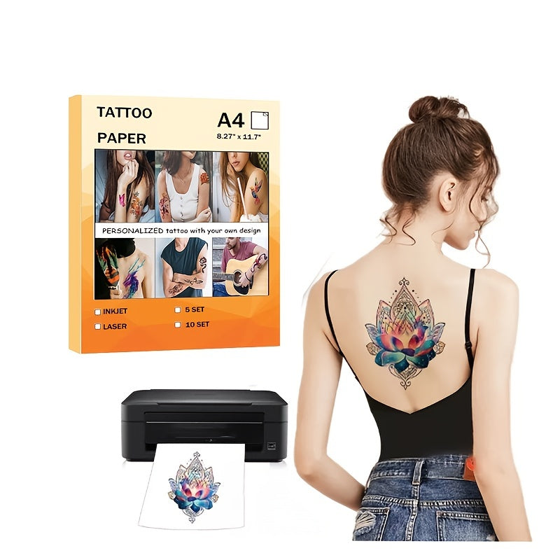 A4 Waterproof Temporary Tattoo Skin Paper For Inkjet/Laser Printers