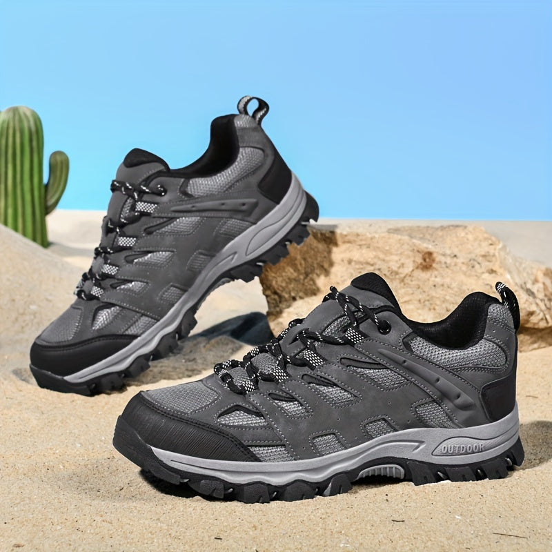 Men's Mesh Lace Up Hiking Sneakers Non Slip Outdoor Shoes