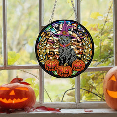 Halloween Cat Pumpkin Diamond Painting Pendant Kit