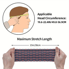 Boho Vintage Headband Non Slip Hair Band Navy Soft Headband for Gym Yoga