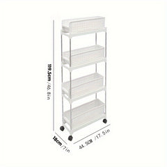 1pc 3 Layer Movable Kitchen Storage Rack Sliding Gap Pullout Storage Rack