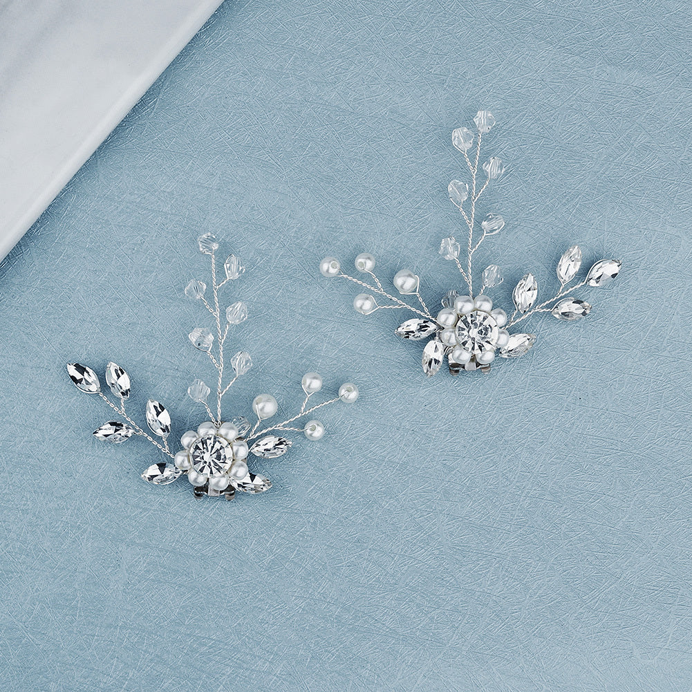 Crystal Pearl Rhinestone Shoe Clips for Wedding Party