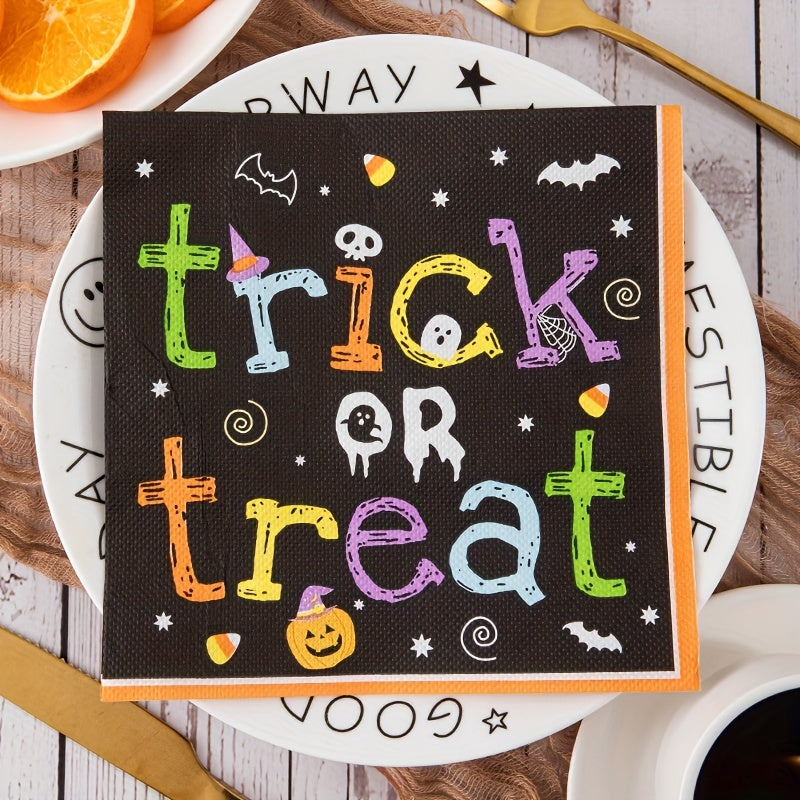 20pcs Halloween Party Decorative Napkins for Festive Celebrations