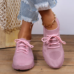 Women's Lightweight Mesh Sneakers Breathable Lace-Up Running Shoes Casual