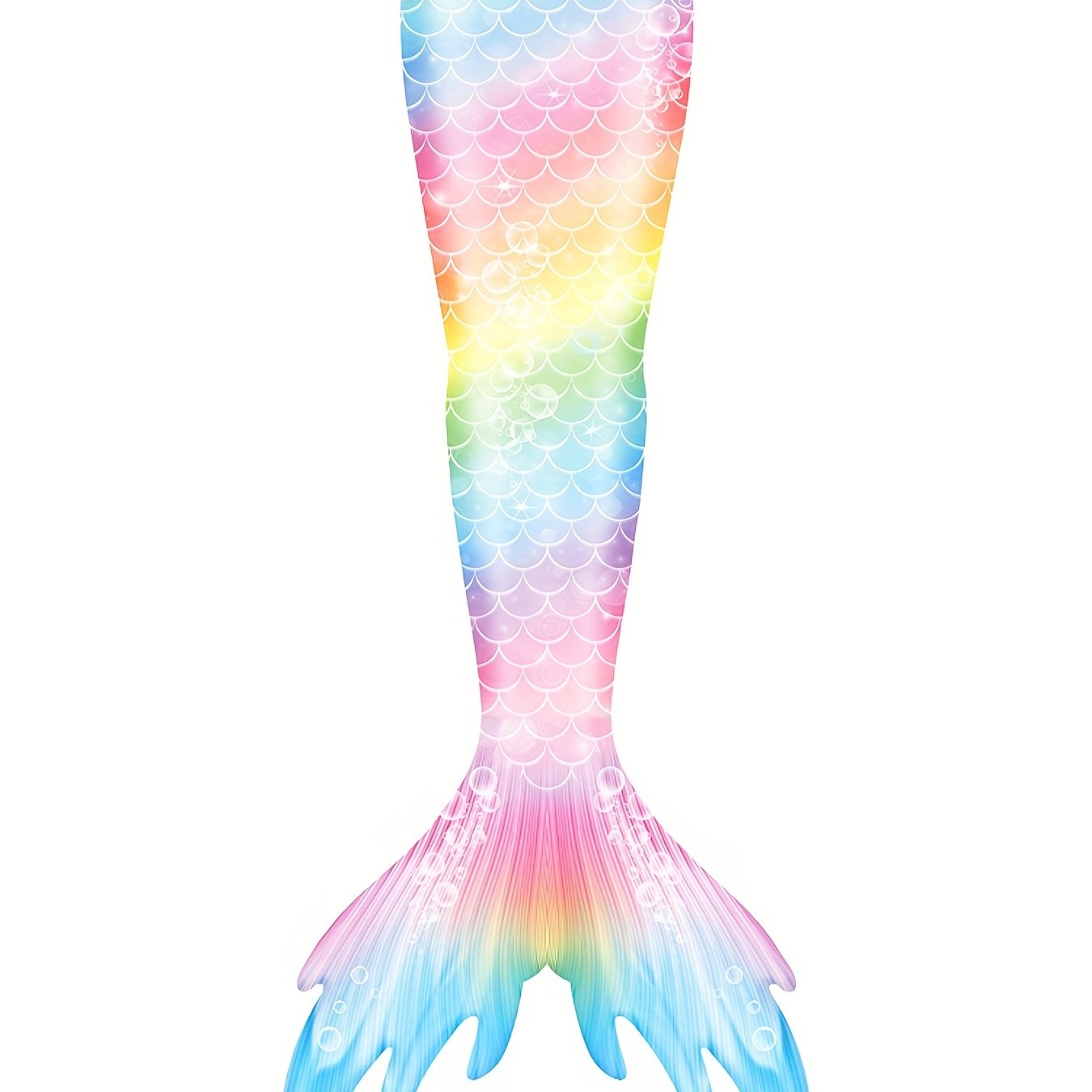 Girl's Mermaid Swimsuit Fish Scale Print Tail Bathing Suit Beach Party Costume