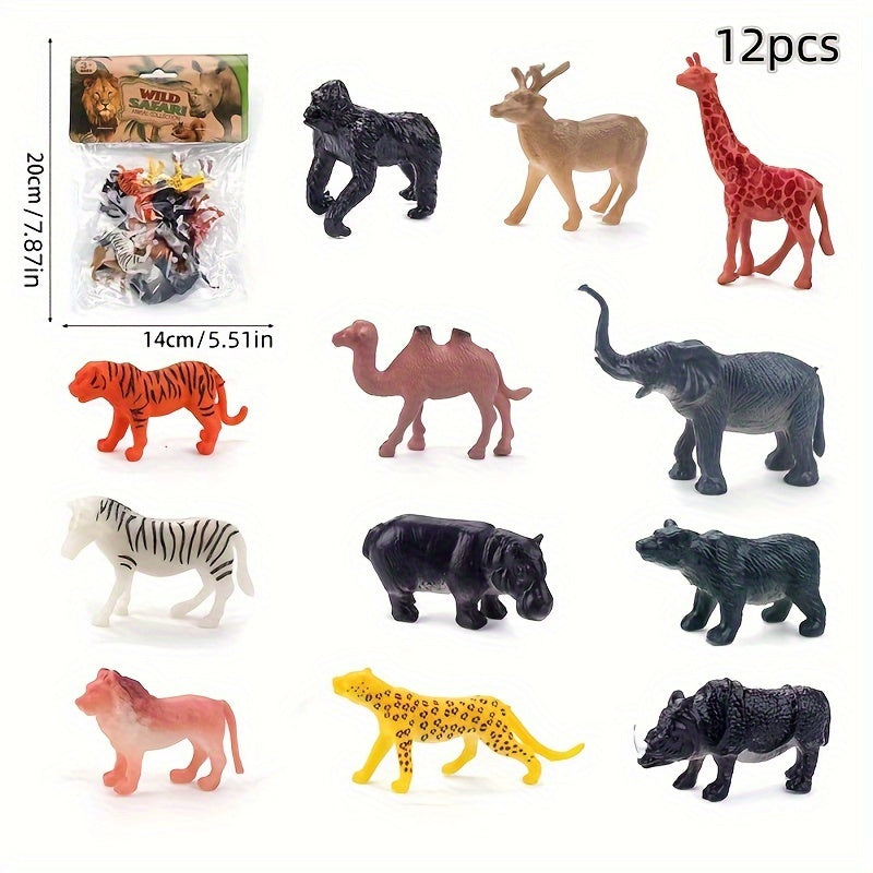 12pcs Mini Dinosaur Model Animal Insect Marine Life Toy Set