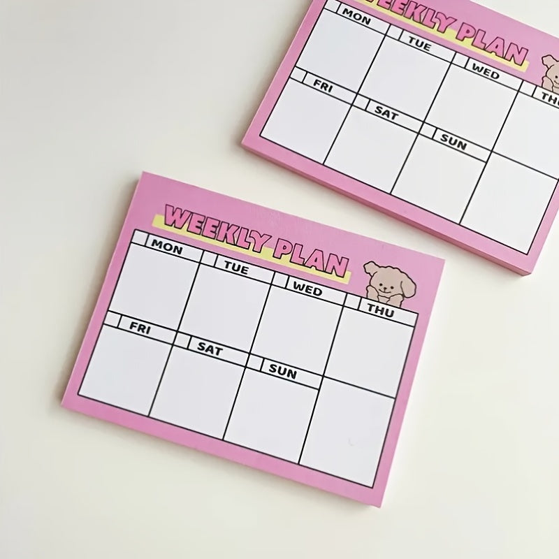 150pcs Cartoon Girl Heart Sticky Note Paper Weekly Plan Puppy Sticky Note Book