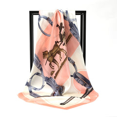 Print Square Neck Scarf Bandana Turban Women Sun Protection Shawl