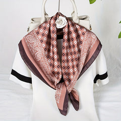 Paisley Geometric Print Shawl Bandana Square Scarf For Women