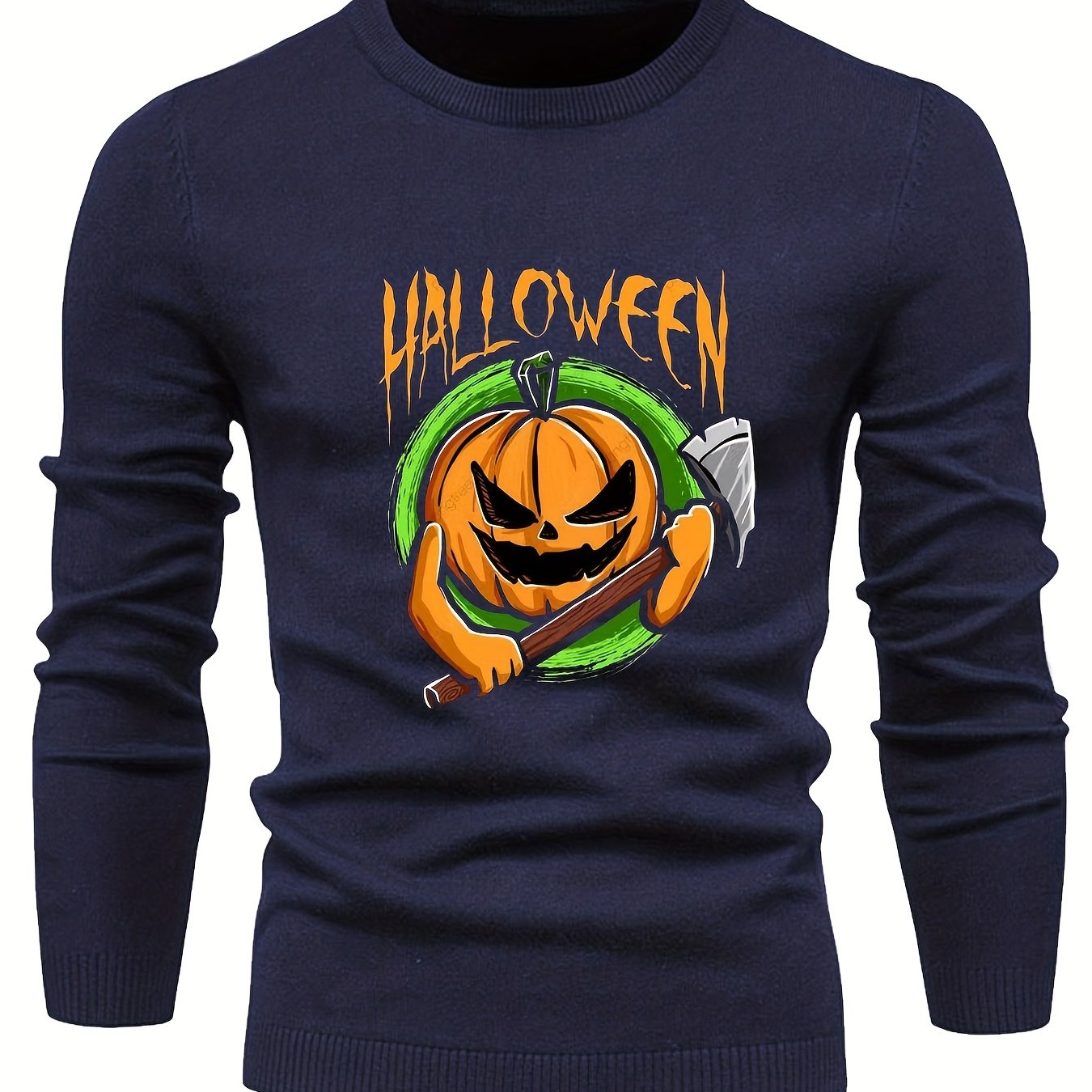 Jack O Lantern Slim Fit Pumpkin Sweater for Men