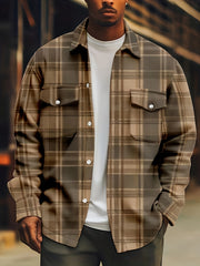 Men's Plaid Long Sleeve Shirt Fall Spring Comfortable