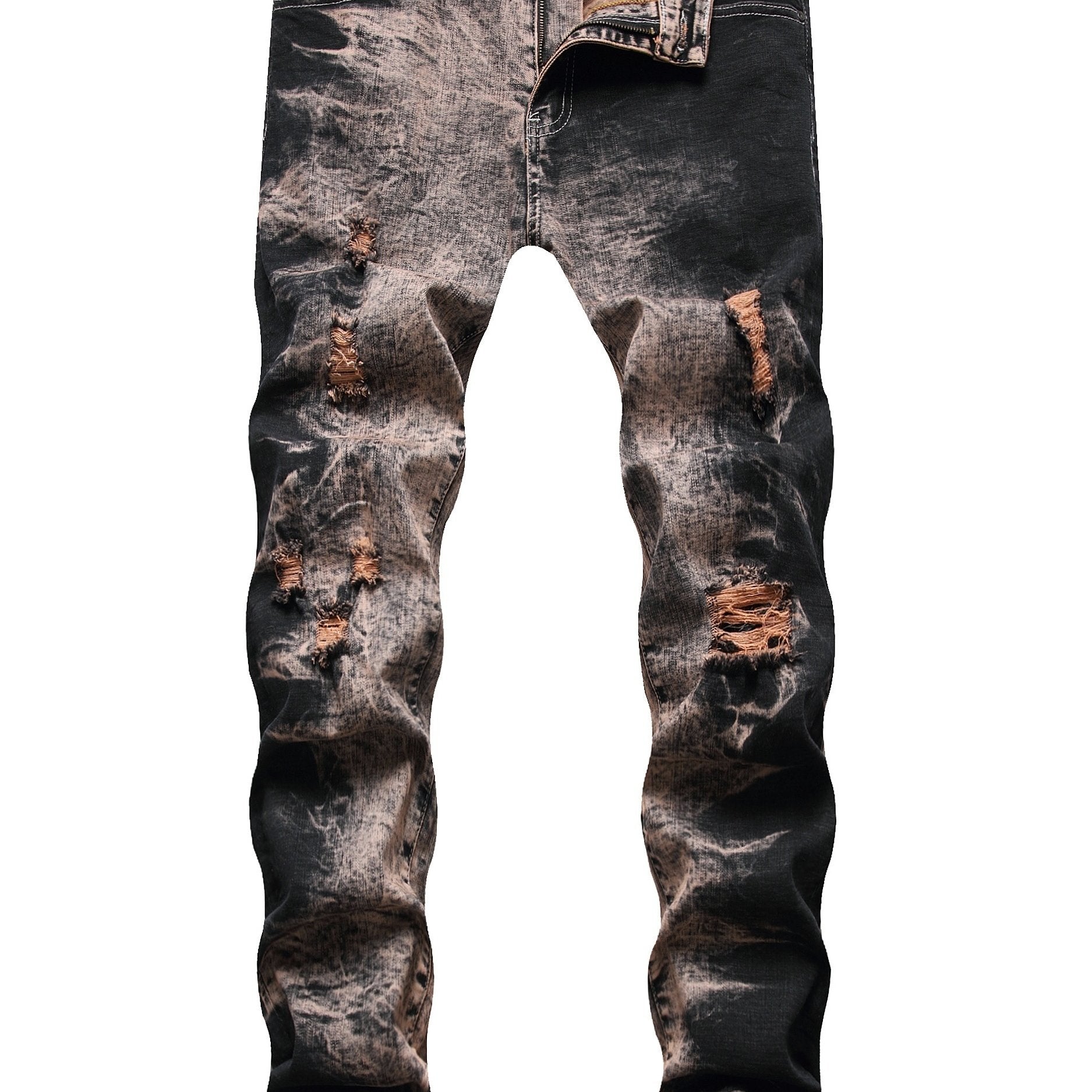 Tie Dye Regular Jeans Men's Street Style Denim Pants