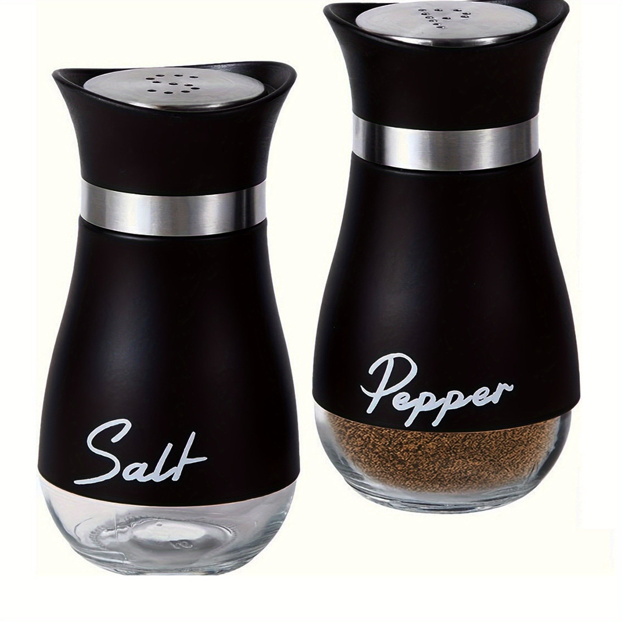 2pcs Pepper Grinder Glass Spice Mill Manual Salt Grinder Spice Crusher
