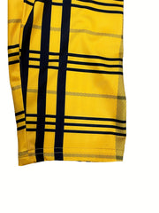 Plaid Print Jumpsuit V Neck Button Up