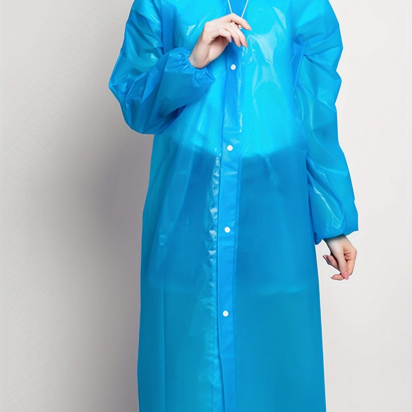 Reusable Adult Rain Poncho Hooded Waterproof Raincoat Women Stay Dry